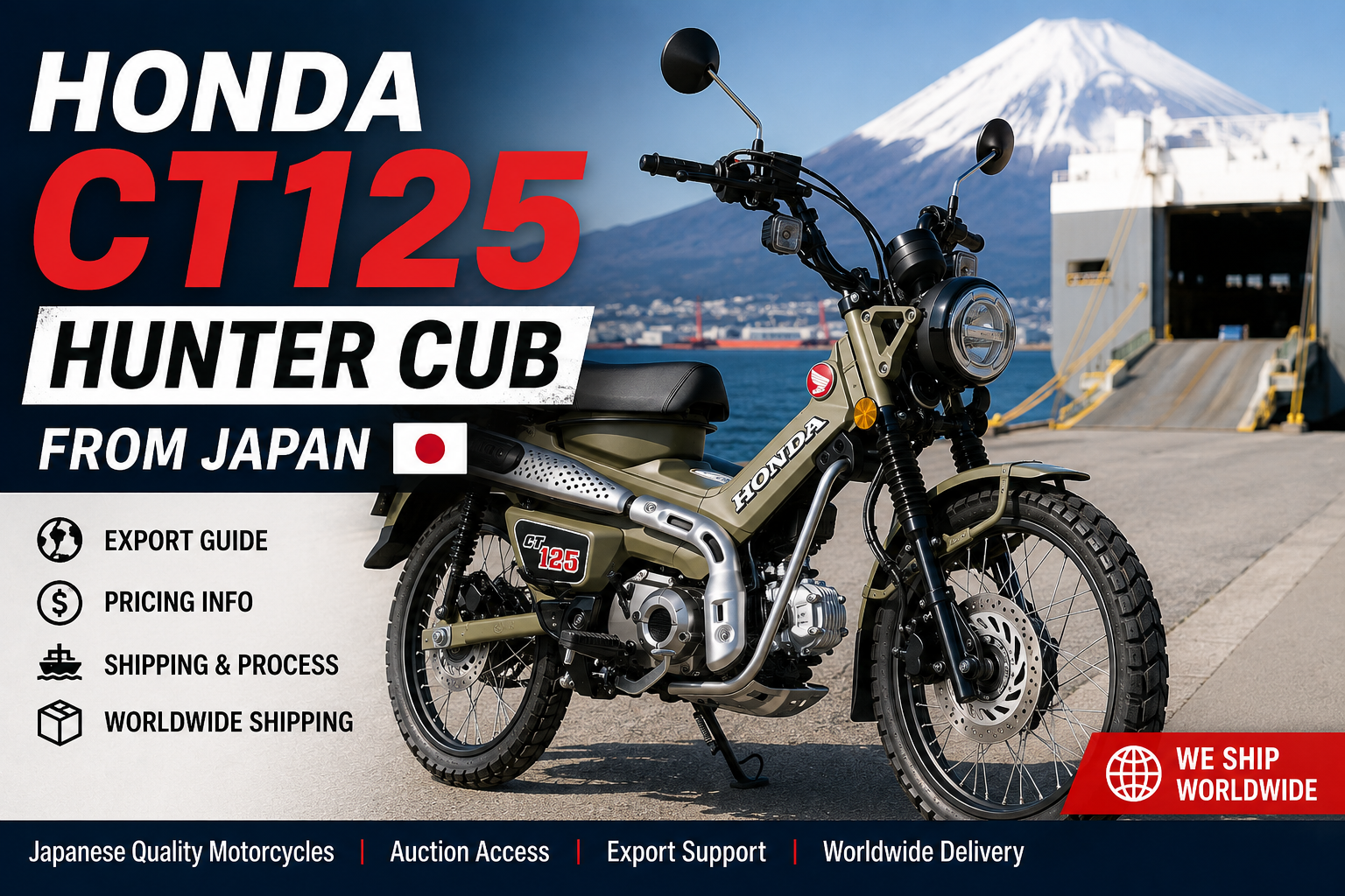 Honda CT125 Hunter Cub from Japan: Export Guide, Pricing & Shipping