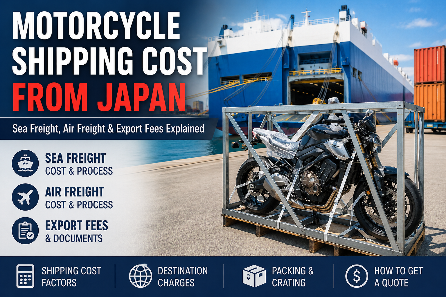 Motorcycle Shipping Cost from Japan: Sea Freight, Air Freight & Export Fees Explained