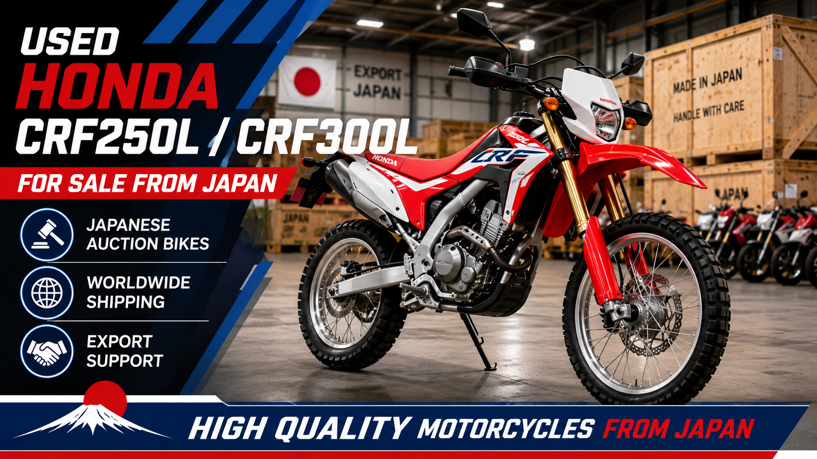 Used Honda CRF250L / CRF300L for Sale from Japan: Dual Sport Export Guide